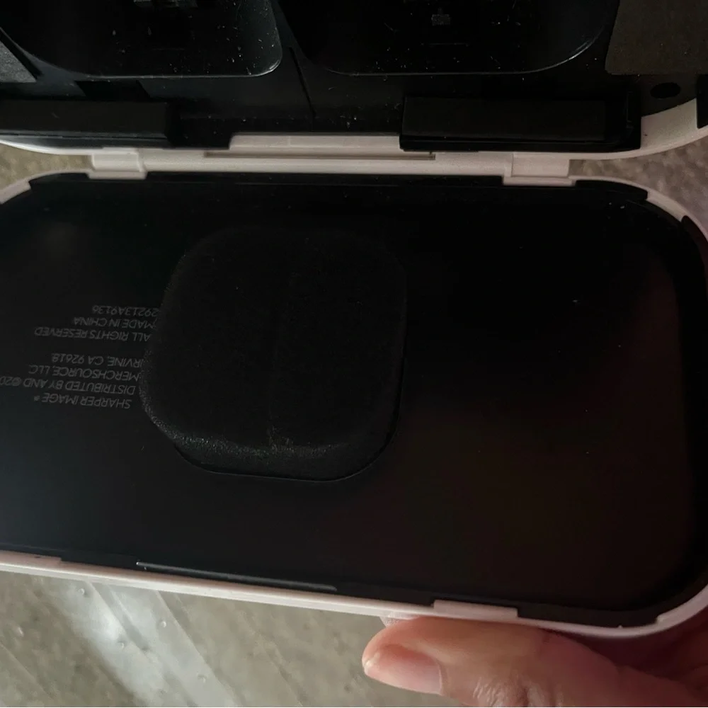 Black and white VR (virtual reality) headset